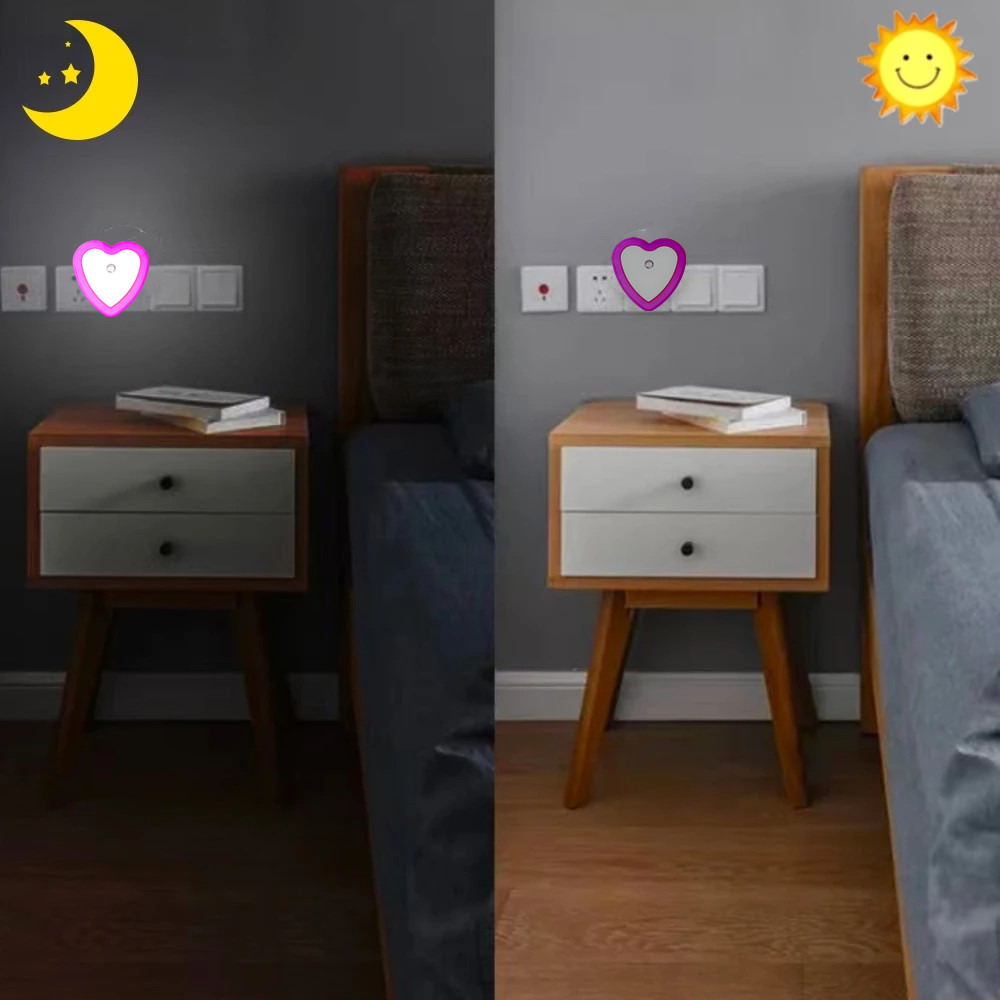 Mini LED Night Light EU/US Plug in Dusk to Dawn Sensor Wall Nights Lamp Square for Bedroom Hallway Stairs Corridor 110V 220V
