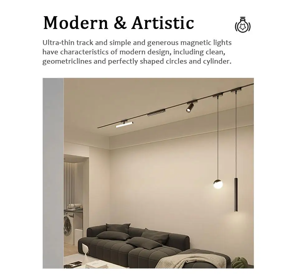 6MM Thin Smart Tuya Zigbee Dimmable Ceiling Surface Mount Magnetie Track Light System Black White Slim Lamp Safe DC48V for Home