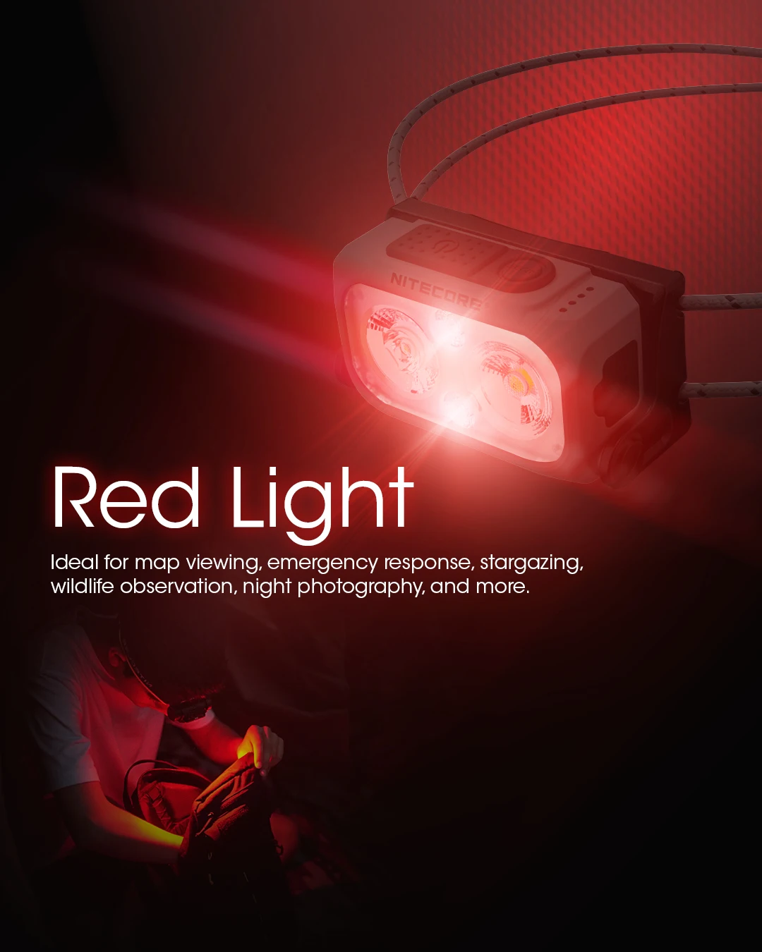 NITECORE NU21 Dual Beam Headlamp USB-C Rechargeable 360 Lumen Running Fishing Lightwieght Outdoor Headlight, Built in Battery