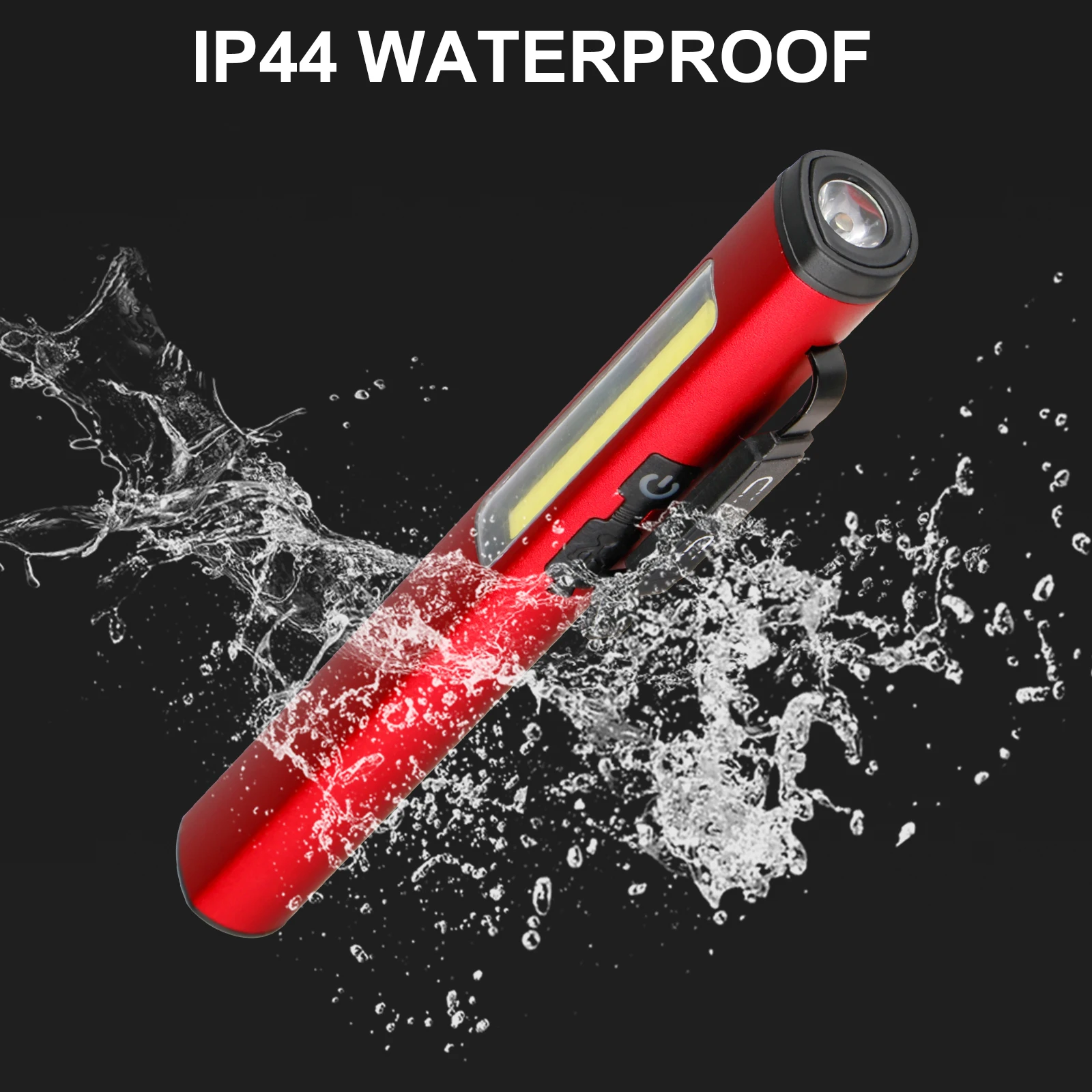 Mini USB Rechargeable LED Flashlights with Magnet Lightweight Waterproof Small Pocket Penlight with Clip for Work Emergency
