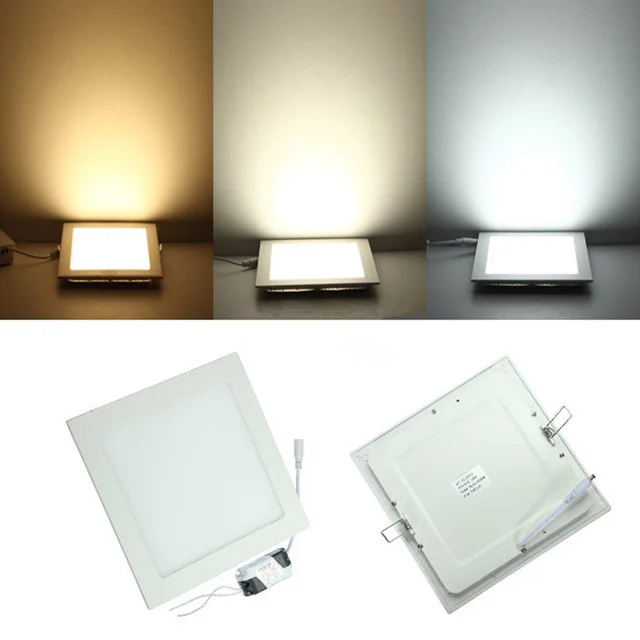 Ultra Thin Design Dimmable 3W 6W 9W12W 15W 25W LED Ceiling Recessed Grid Downlight Square LED Panel Light Free Shipping