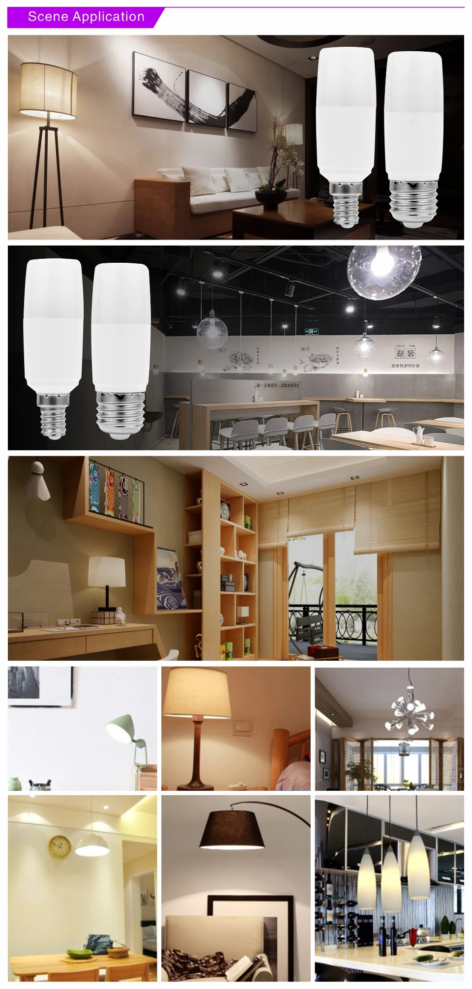 No Flicker 5W 10W 15W 20W LED Cylindrical Corn Bulb E27 E14 Light Bulb AC220V LED Lamp Home Decoration Chandelier Candle Light