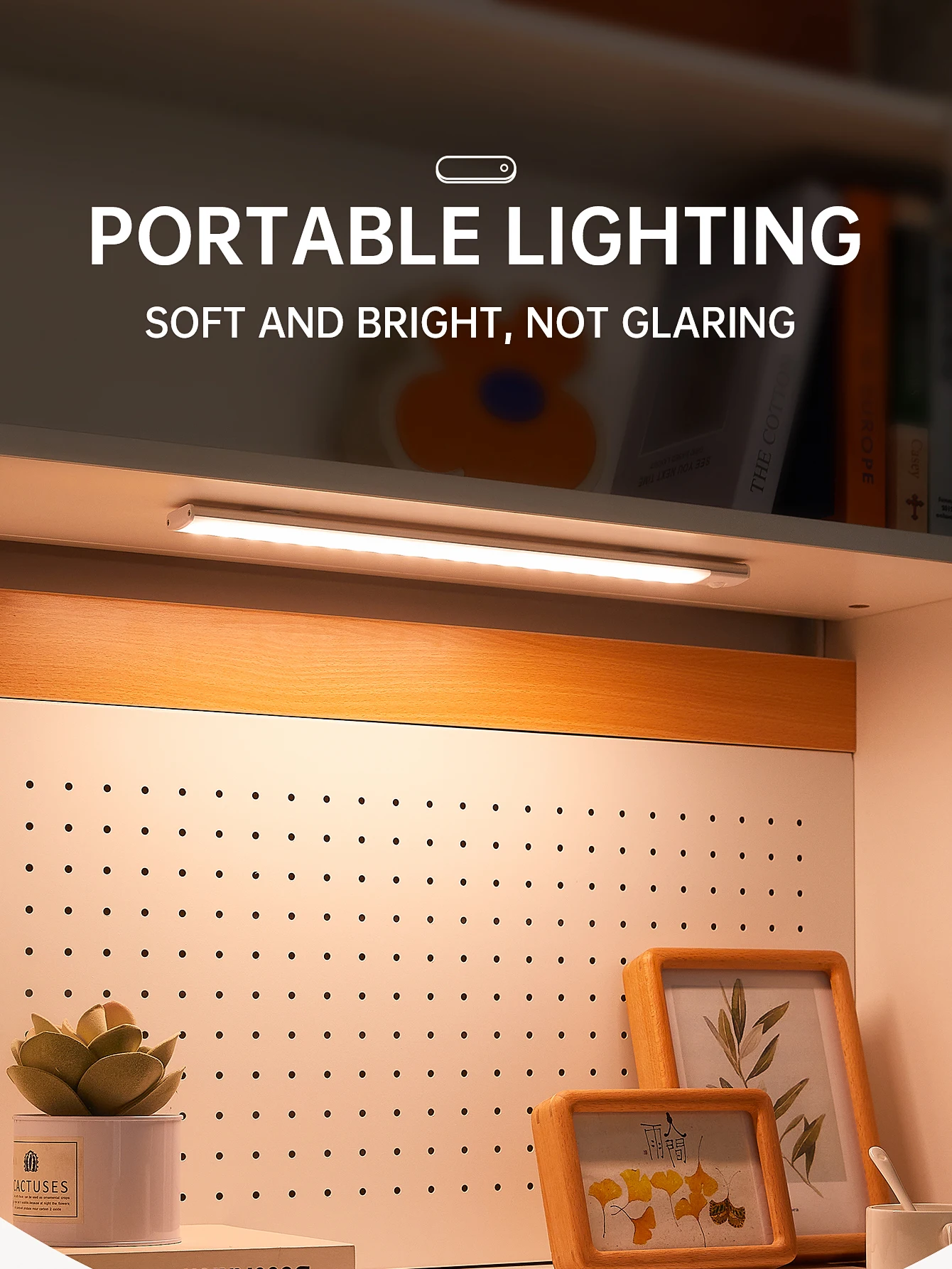 Bedroom Night Light Motion Sensor Lights Wireless USB Under Cabinet Light For Kitchen Cabinet Bedroom Wardrobe Indoor Lighting