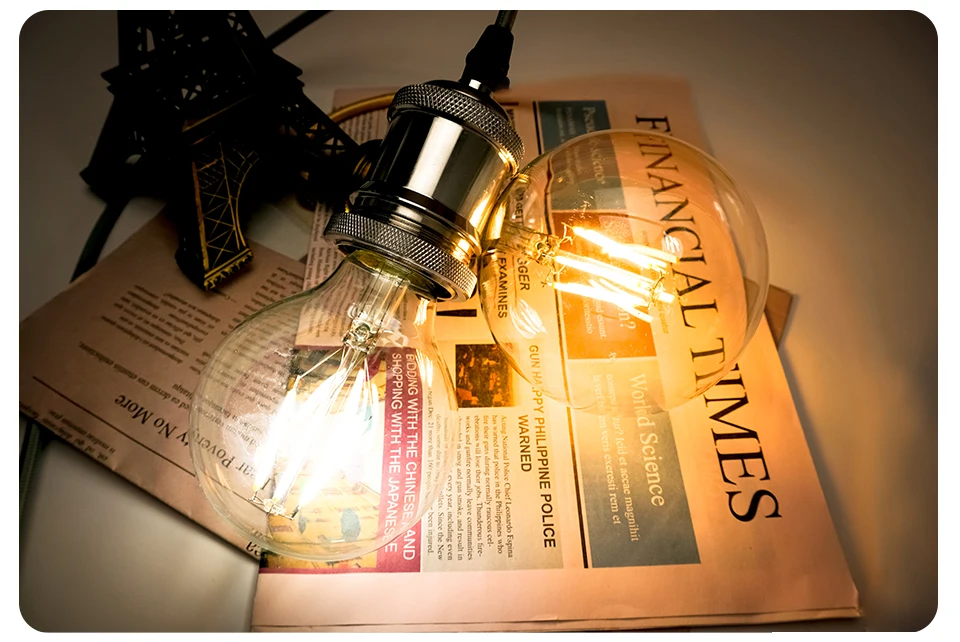 Retro Edison Filament LED Light Bulb E27 AC 220V 240V G80 G95 G125 Globe Light Glass Bulb 2W 4W 6W 8W Lampara LED Lamp