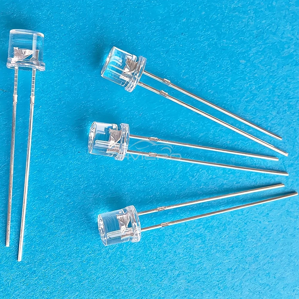 10/100X Min F5 5mm Flat Top White Pink Yellow Blue Wide Angle Light Diode Water Clear LED Bead Ultra Bright Bulb Emitting Lamp