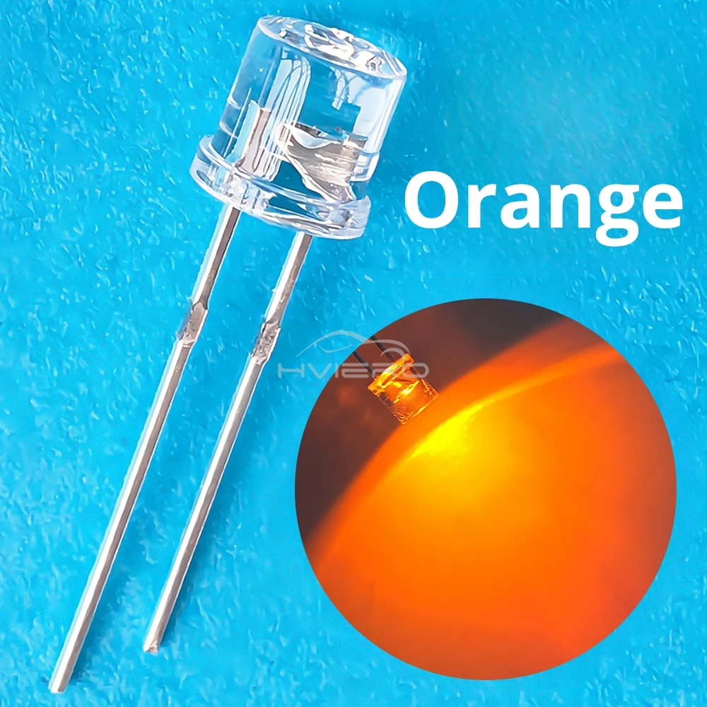 10/100X Min F5 5mm Flat Top White Pink Yellow Blue Wide Angle Light Diode Water Clear LED Bead Ultra Bright Bulb Emitting Lamp