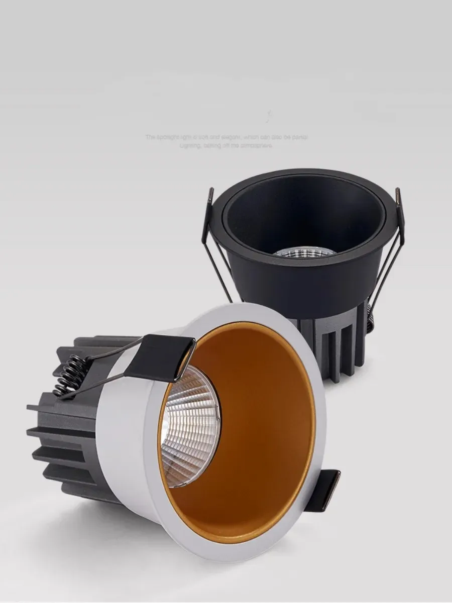 Recessed Ceiling Lamp Narrow Frame Anti-Glare Cob Spotlights Dimmable 5W7W10W15W18W20W Led Downlight AC85-265V Interior Lighting