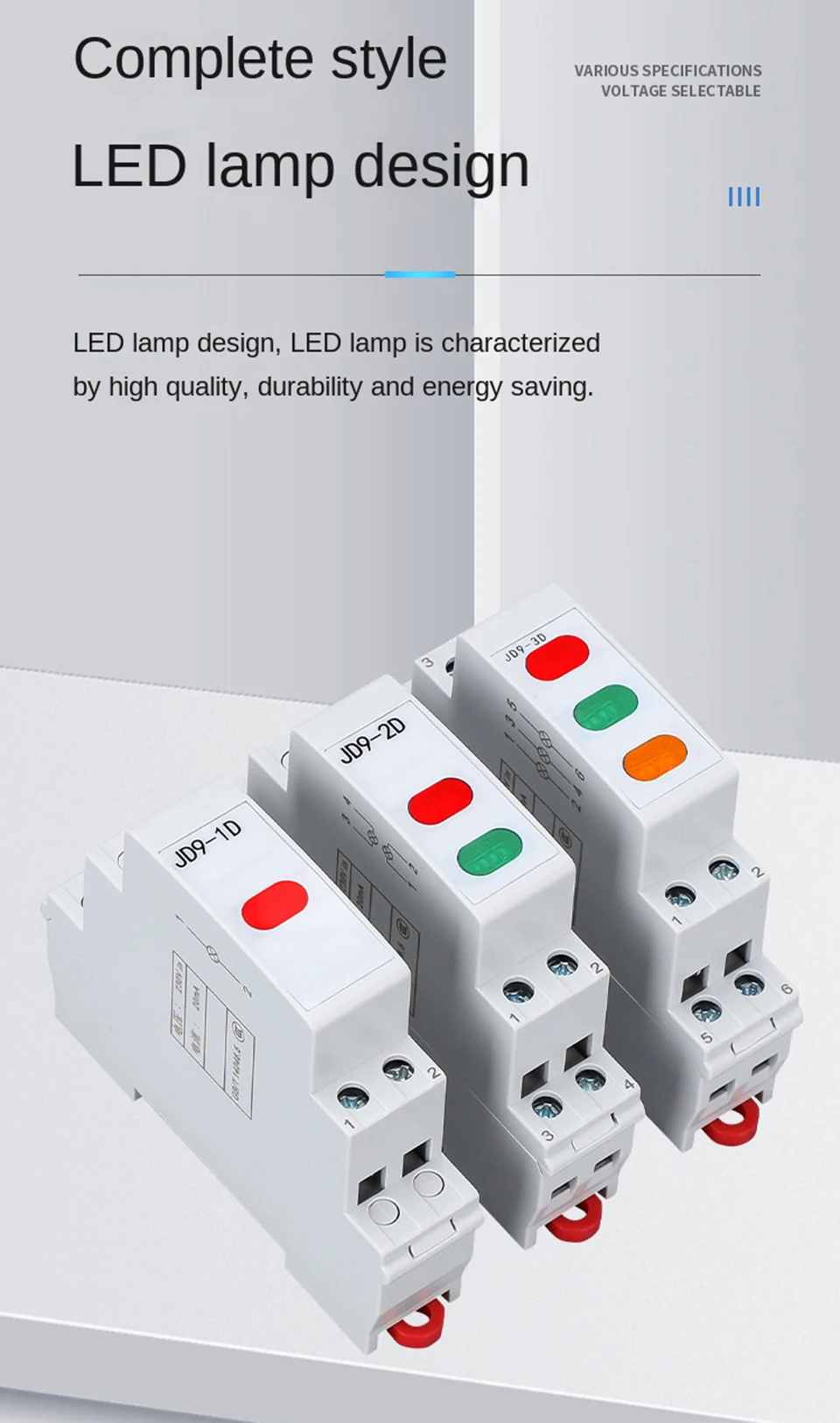 Din Rail type Power indicator light LED signal light 220v 24v Distribution box Thin Style 1P Warning lights red green Display