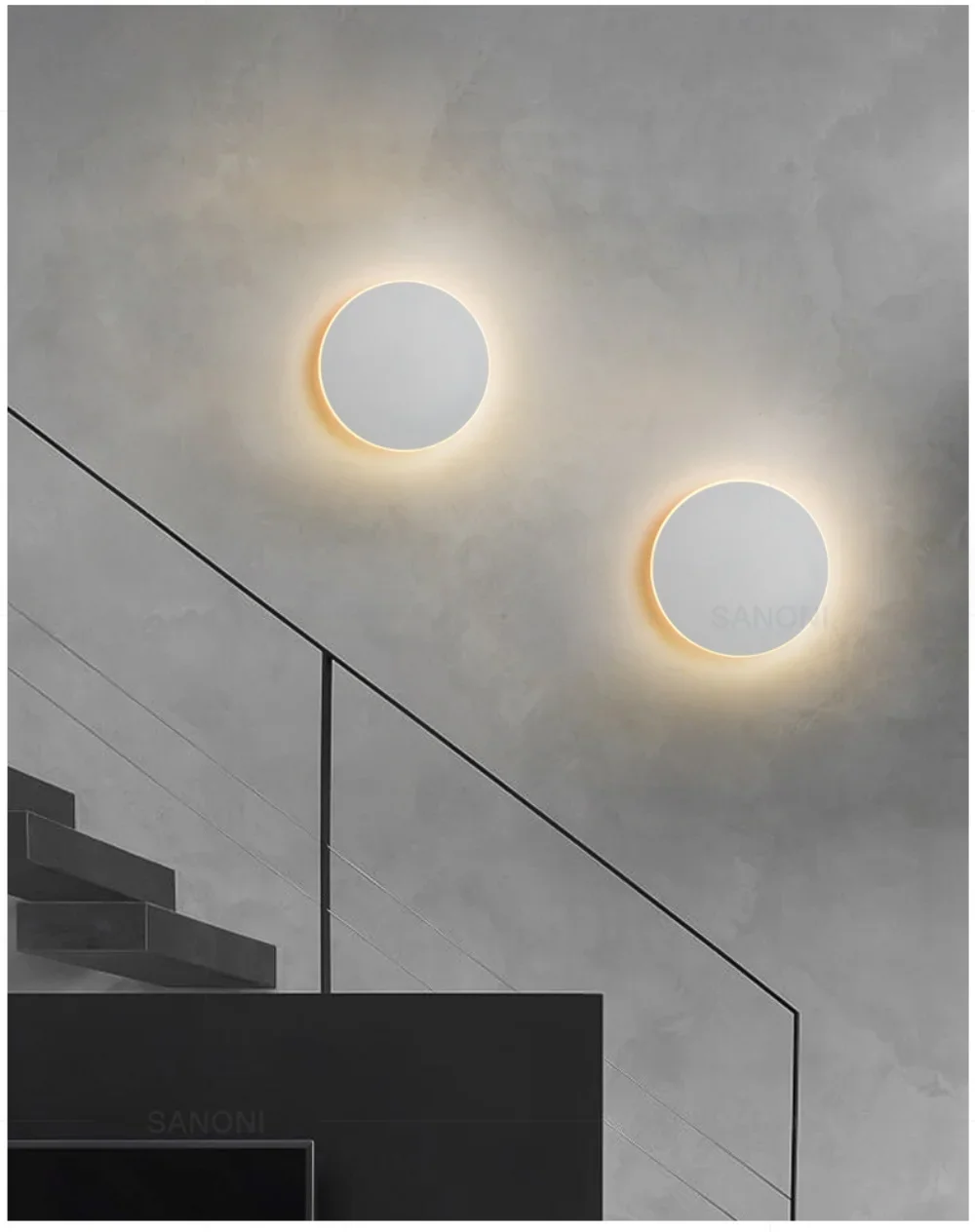 LED Round Wall Lamps Lighting Touch Switch Porch Sensor Interior Modern Minimalist Style Bedroom Stair Background Wall Sconces