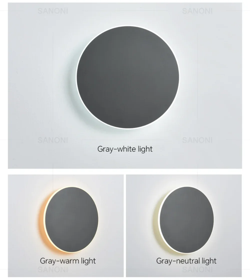 LED Round Wall Lamps Lighting Touch Switch Porch Sensor Interior Modern Minimalist Style Bedroom Stair Background Wall Sconces