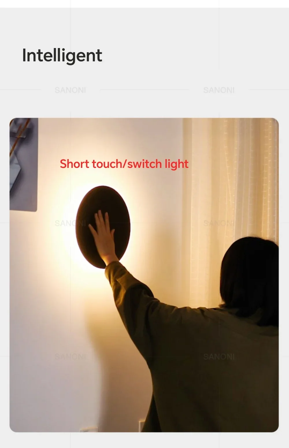LED Round Wall Lamps Lighting Touch Switch Porch Sensor Interior Modern Minimalist Style Bedroom Stair Background Wall Sconces