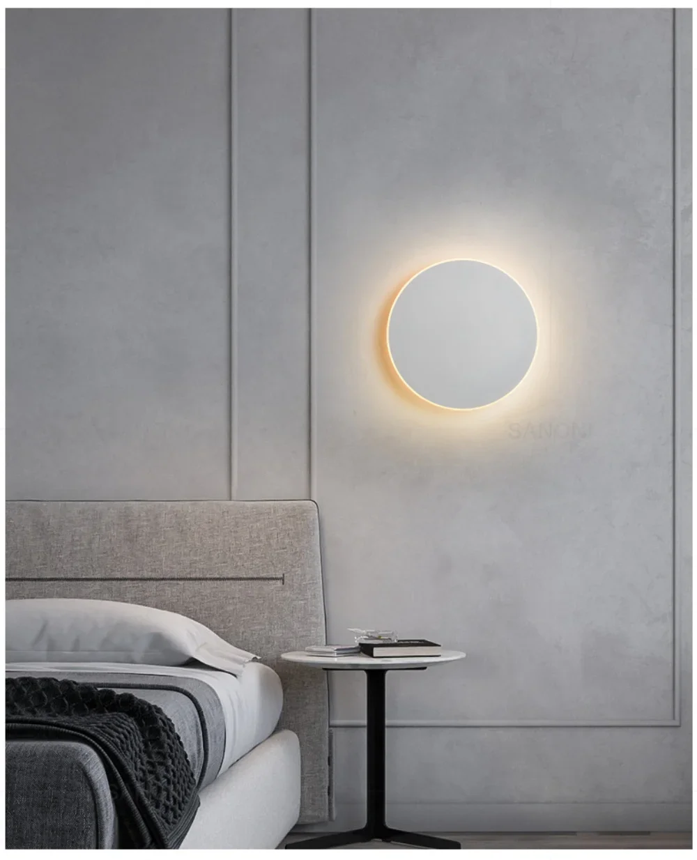 LED Round Wall Lamps Lighting Touch Switch Porch Sensor Interior Modern Minimalist Style Bedroom Stair Background Wall Sconces