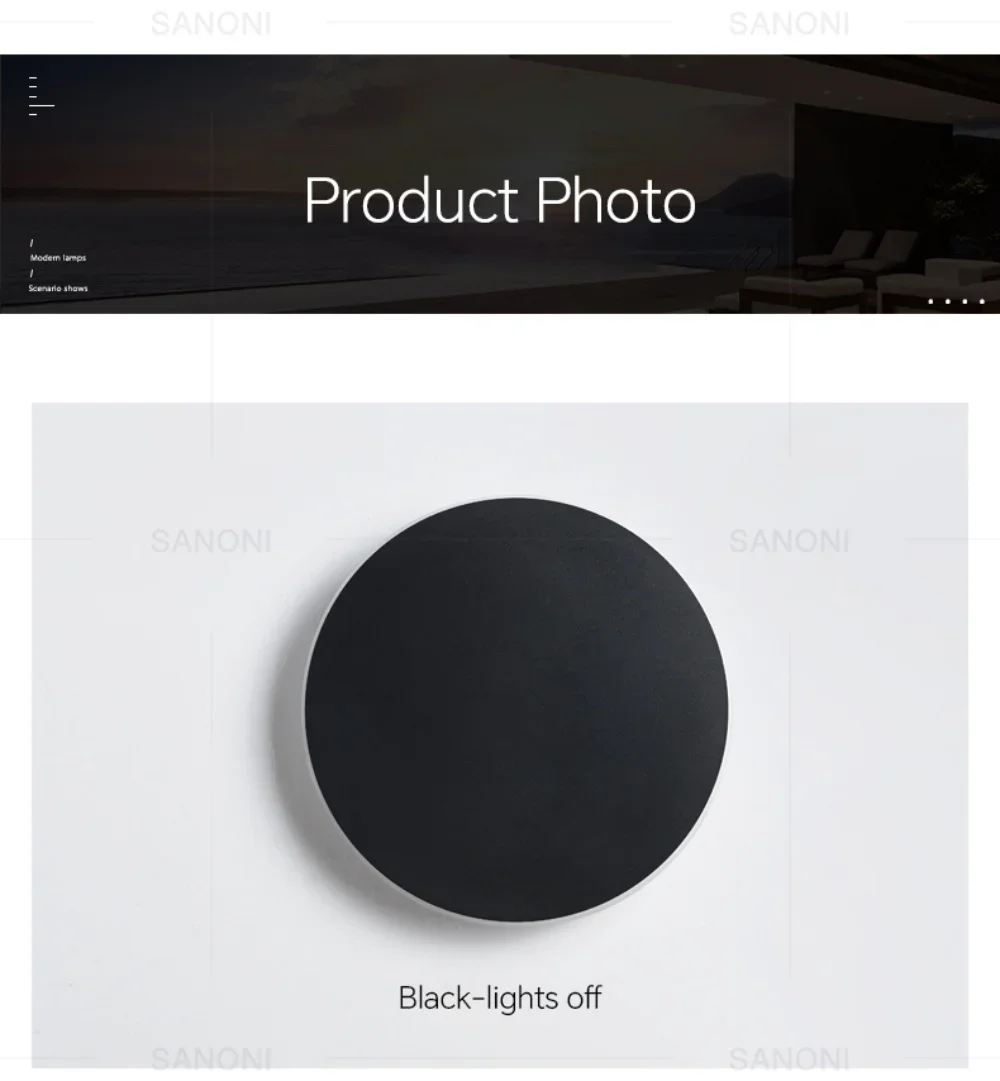 LED Round Wall Lamps Lighting Touch Switch Porch Sensor Interior Modern Minimalist Style Bedroom Stair Background Wall Sconces