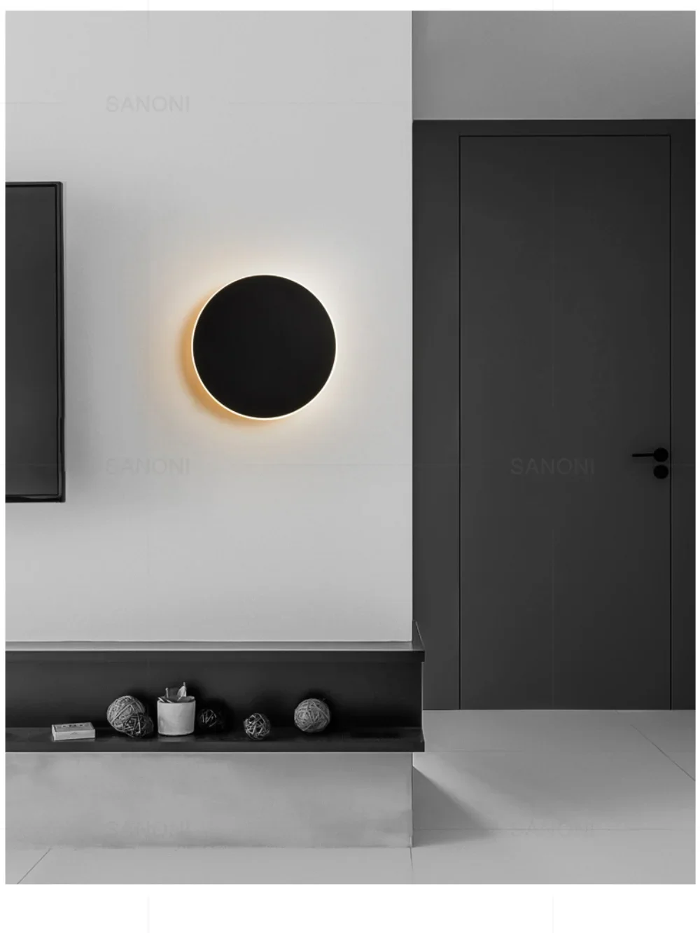 LED Round Wall Lamps Lighting Touch Switch Porch Sensor Interior Modern Minimalist Style Bedroom Stair Background Wall Sconces