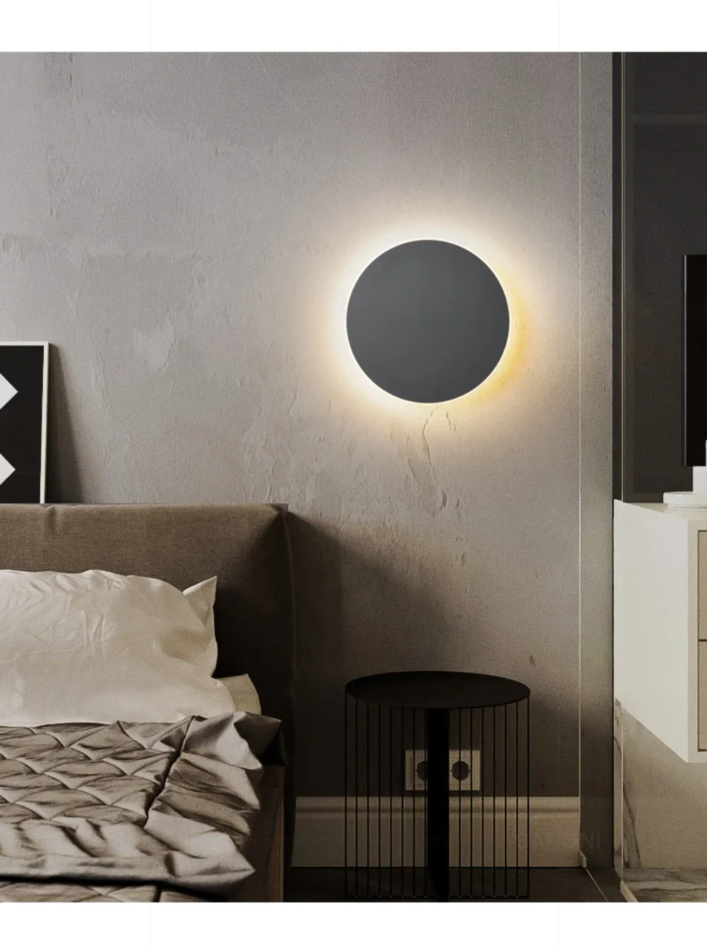 LED Round Wall Lamps Lighting Touch Switch Porch Sensor Interior Modern Minimalist Style Bedroom Stair Background Wall Sconces