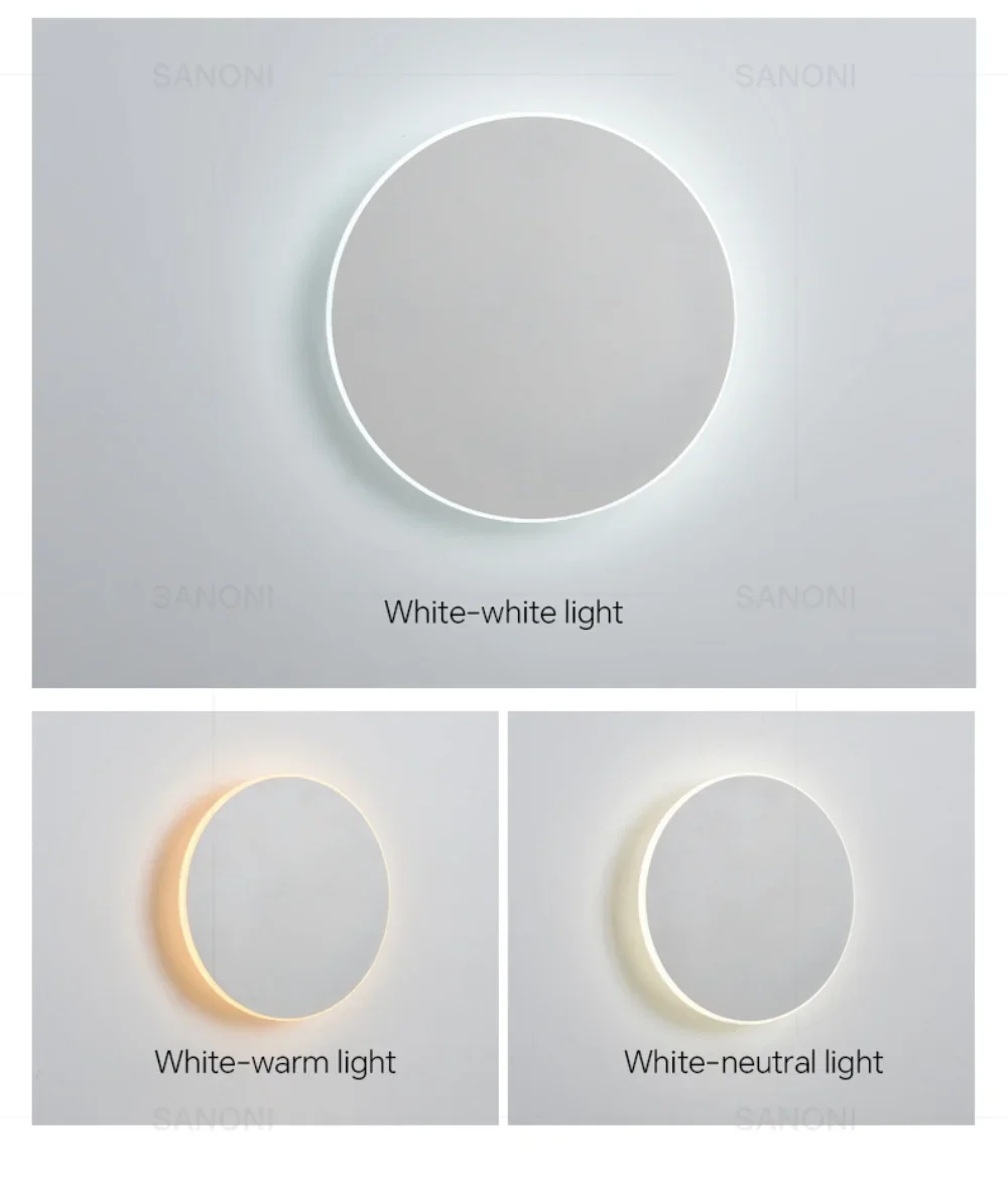 LED Round Wall Lamps Lighting Touch Switch Porch Sensor Interior Modern Minimalist Style Bedroom Stair Background Wall Sconces