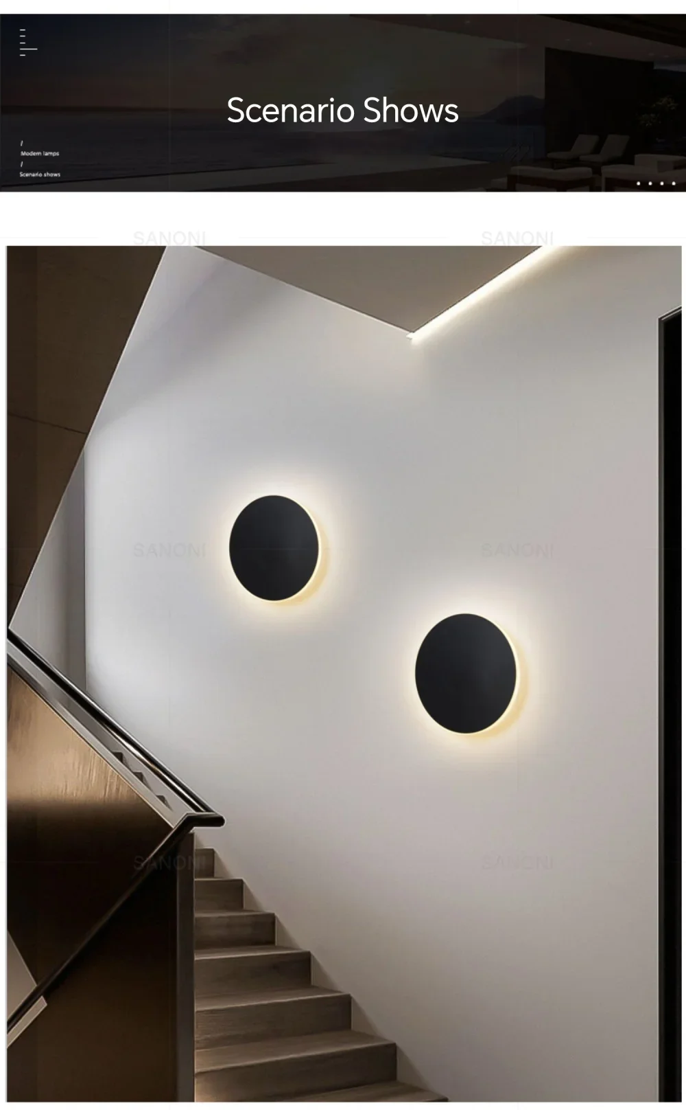 LED Round Wall Lamps Lighting Touch Switch Porch Sensor Interior Modern Minimalist Style Bedroom Stair Background Wall Sconces