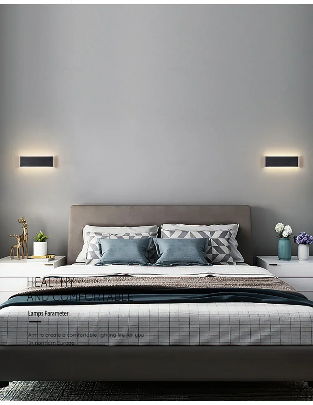 Modern LED Wall Lamp for Bedside Living Room Stairs Aisle Bathroom Home Decorations Wall Sconce Indoor Lighting Fixture Luster