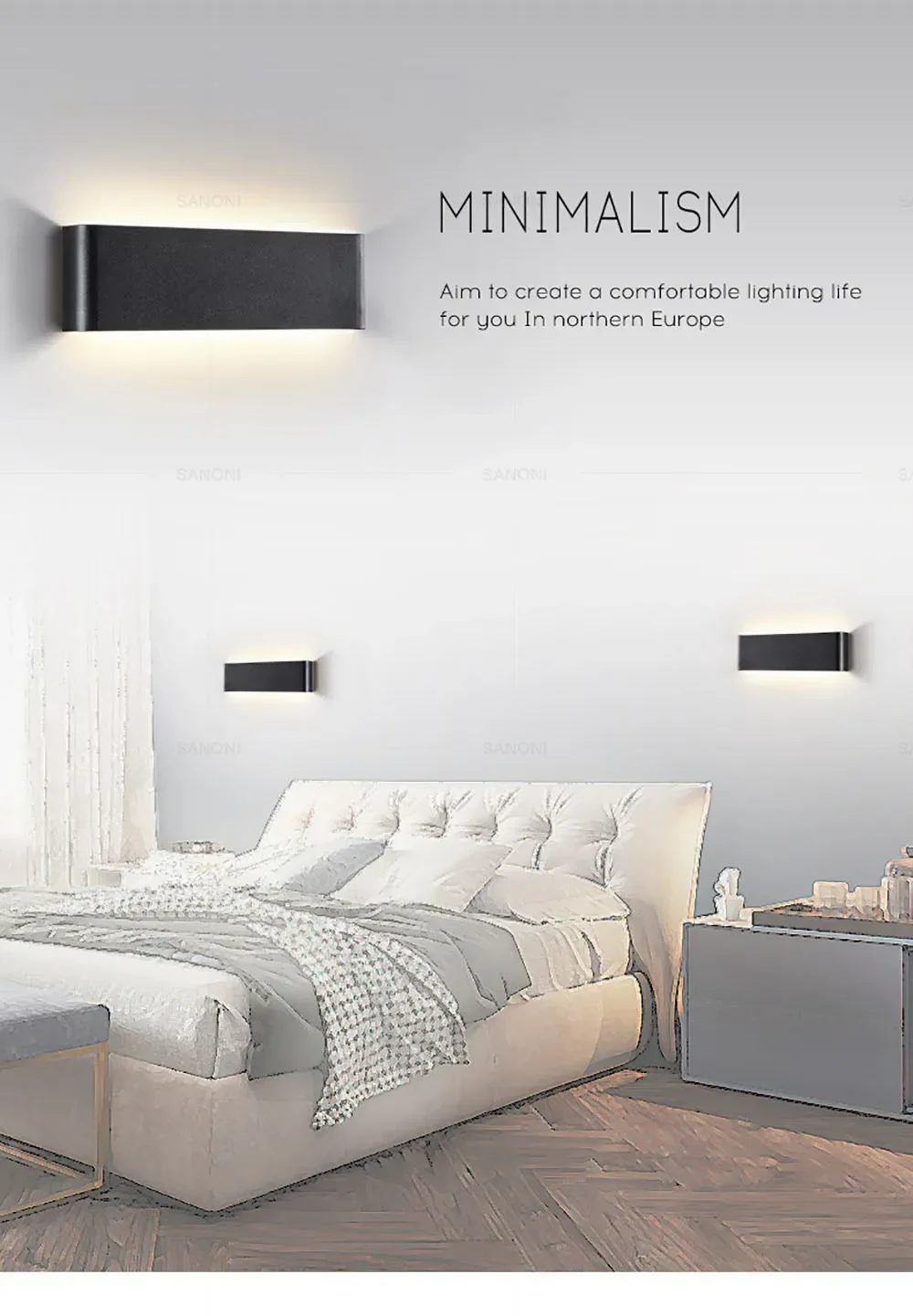 Modern LED Wall Lamp for Bedside Living Room Stairs Aisle Bathroom Home Decorations Wall Sconce Indoor Lighting Fixture Luster
