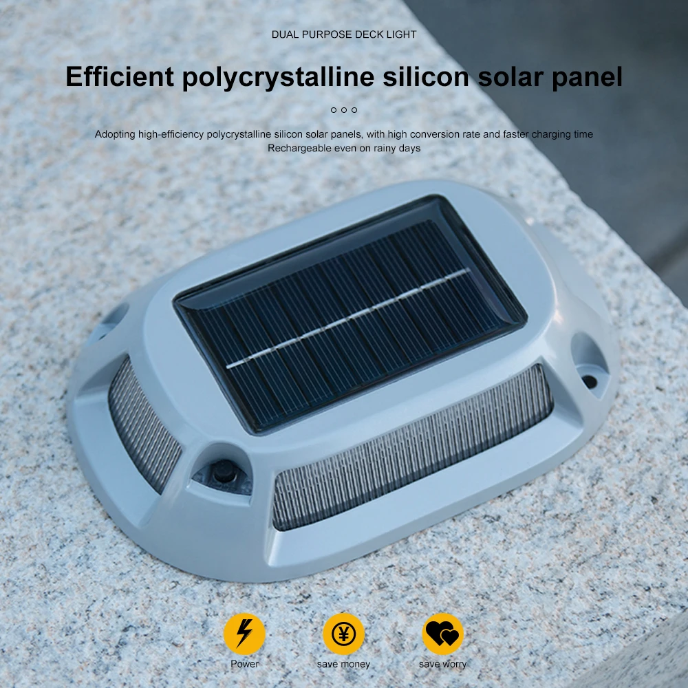 Solar Driveway Lights Marine Dock Lights, 9 Colors in 1, Aluminum Driveway Markers Deck Lights Solar Powered Outdoor Waterproof
