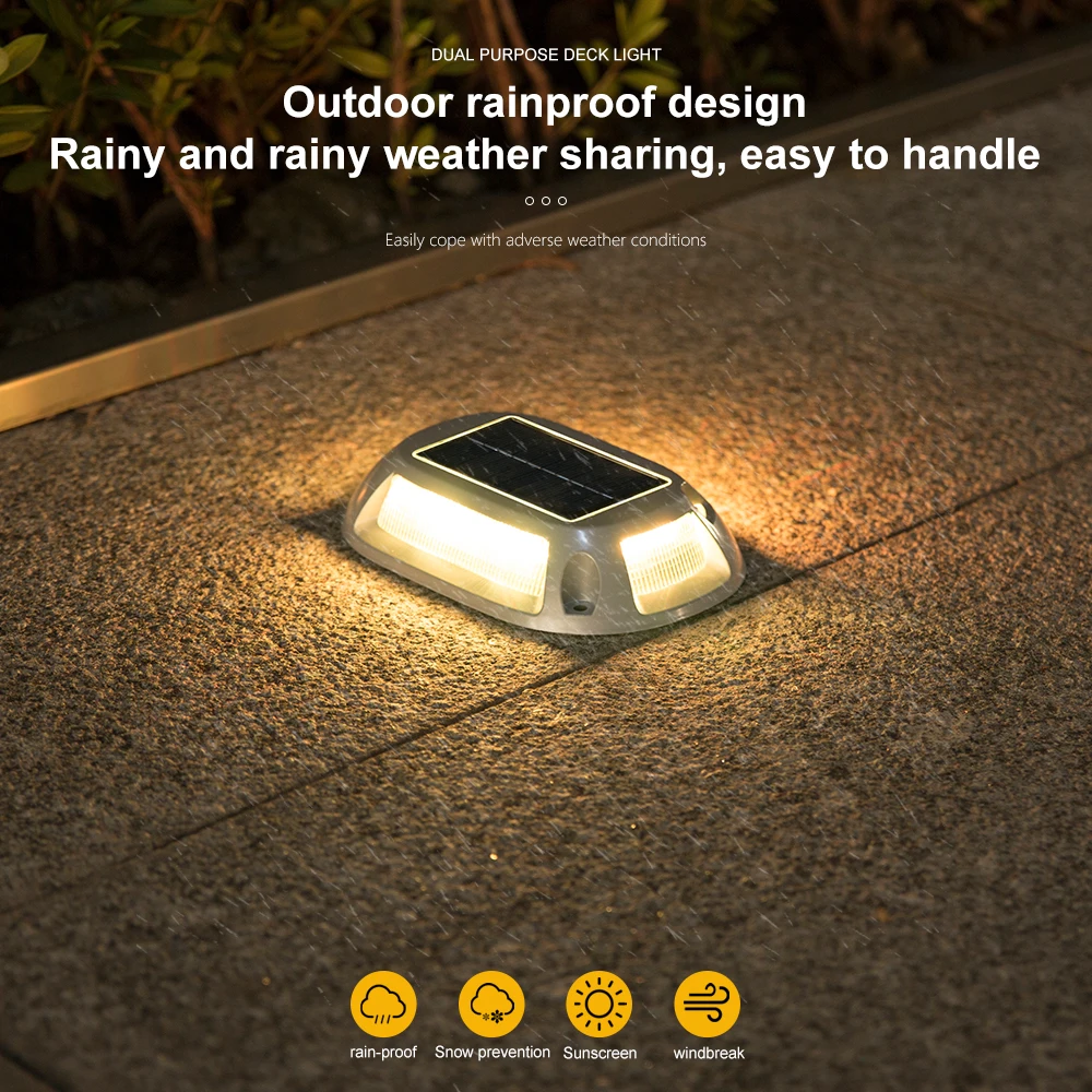 Solar Driveway Lights Marine Dock Lights, 9 Colors in 1, Aluminum Driveway Markers Deck Lights Solar Powered Outdoor Waterproof