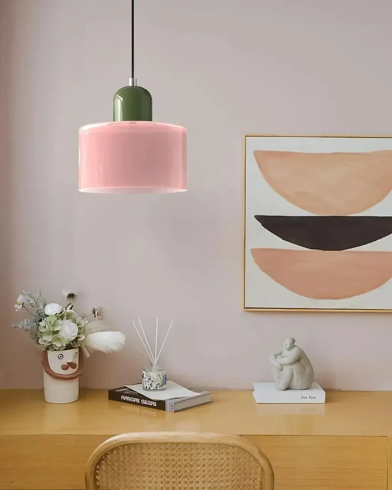 Nordic Modern Glass Bedroom Bedside Long Line Small Chandelier Restaurant Bar Chandelier Simple Lighting Atmosphere Lamp E27