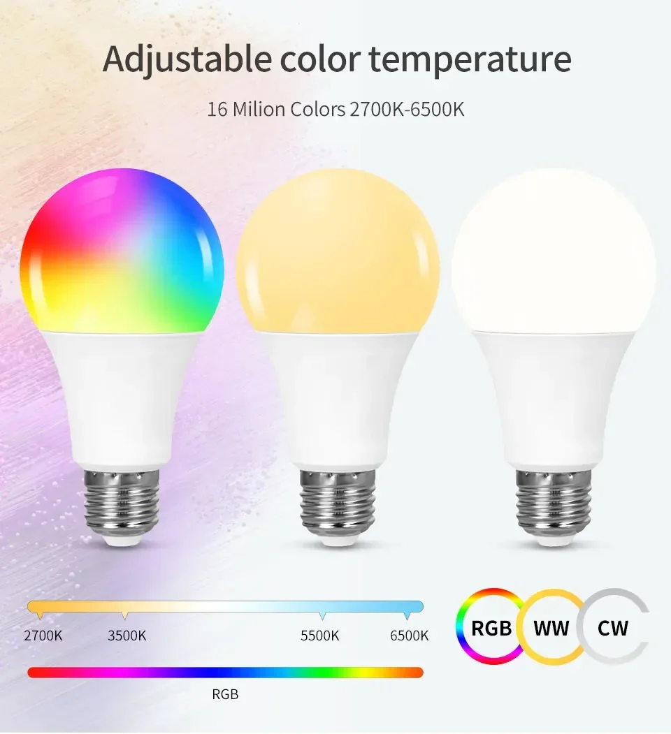 Tuya Smart Bluetooth LED Light Bulbs Smart Life APP E27 220V 9W 15W 18W BT Lamp RF 2.4GHz Remote Group Control for Bedroom Decor