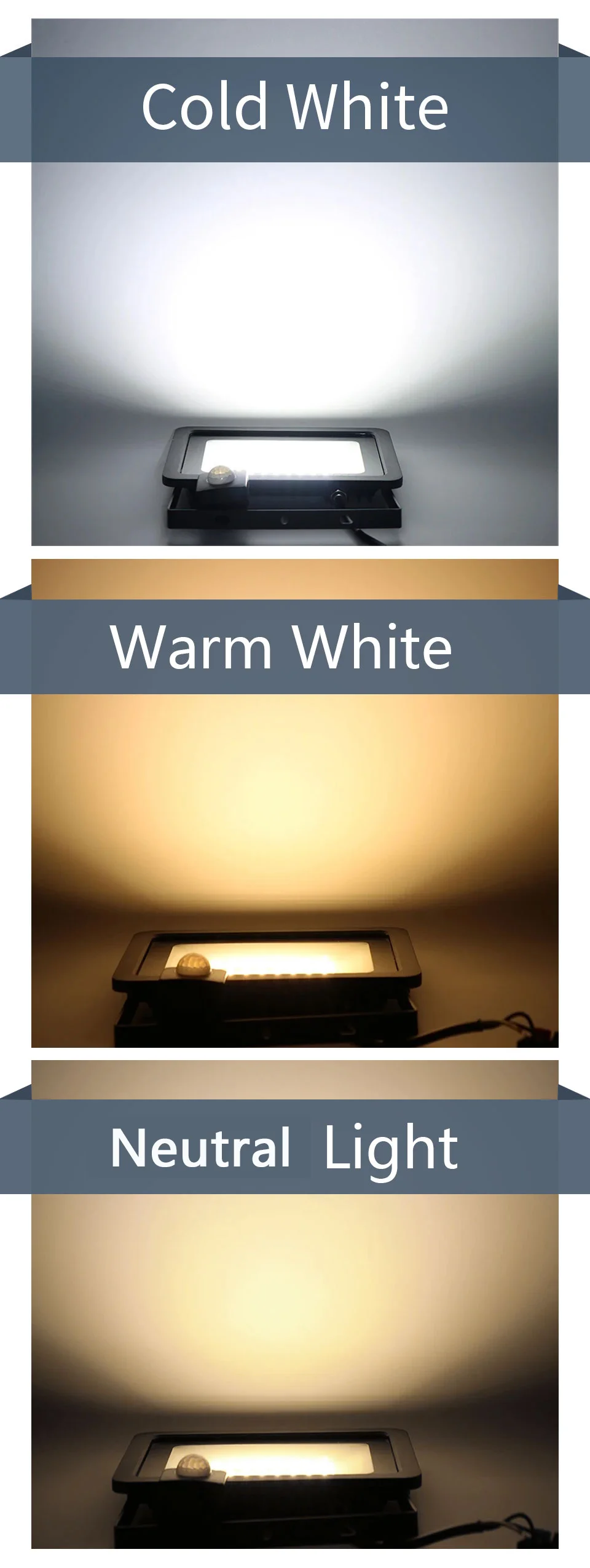 LED Floodlight Motion Sensor AC220V AC110V 10W-300W Waterproof Outdoor Projector Exterior Spotlight Outdoor lamp Wall Reflector