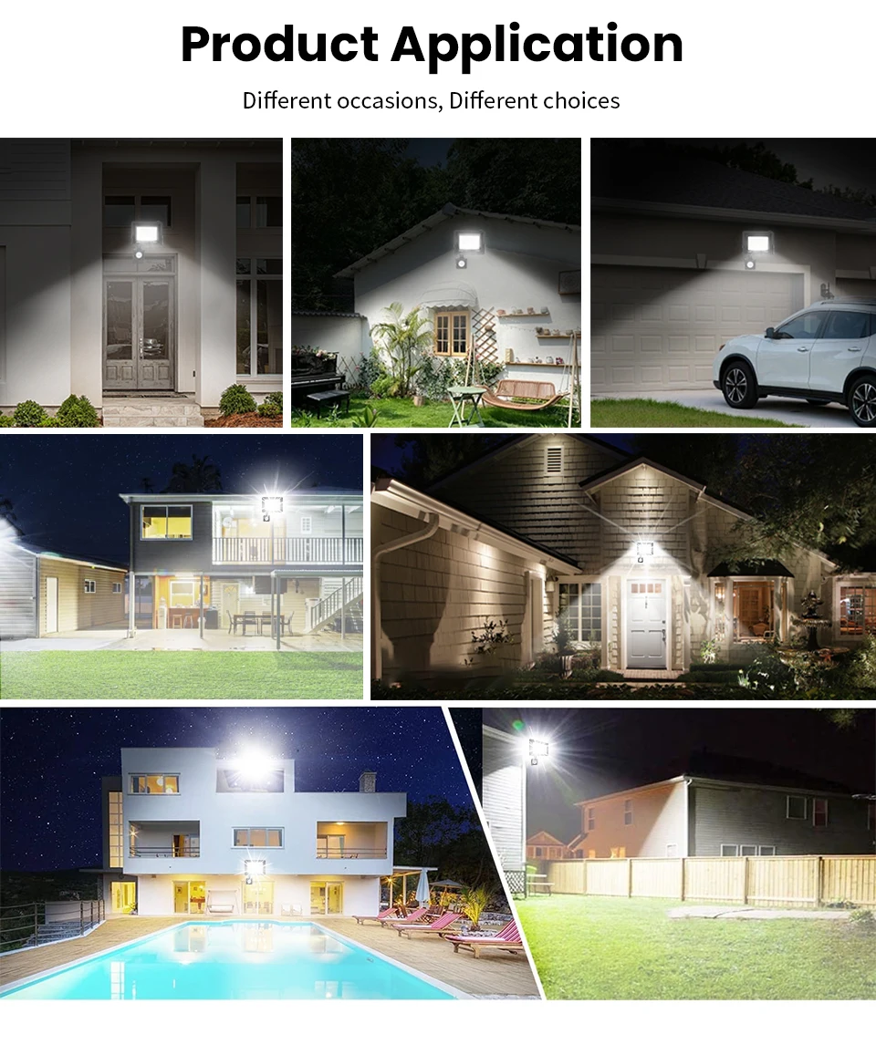 LED Floodlight Motion Sensor AC220V AC110V 10W-300W Waterproof Outdoor Projector Exterior Spotlight Outdoor lamp Wall Reflector
