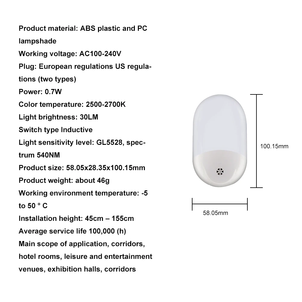 Plug in LED Night Light - Plug-and-Play Automatic Dusk to Dawn Photocell Sensor Night Lighting Lamp, Plug-in Wall Light