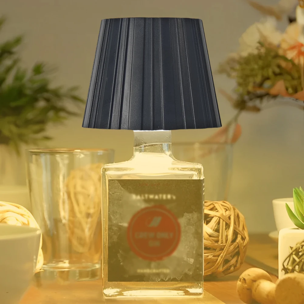 Wine Bottle LED Wireless Table Lamp 3-color Infinitely Dimmable USB Rechargeable Dining Table Lights Beverage Lamp Top touch