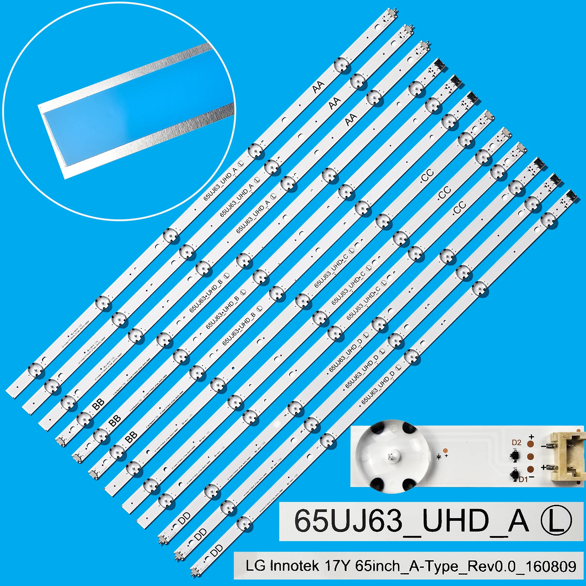LED Backlight Strip For 65LV541H 65LV640S 65LG63CJ 65UJ6300 65UJ6307 65LV570H 65LV570M 65LV751H 65LV761H 65UJ630Y