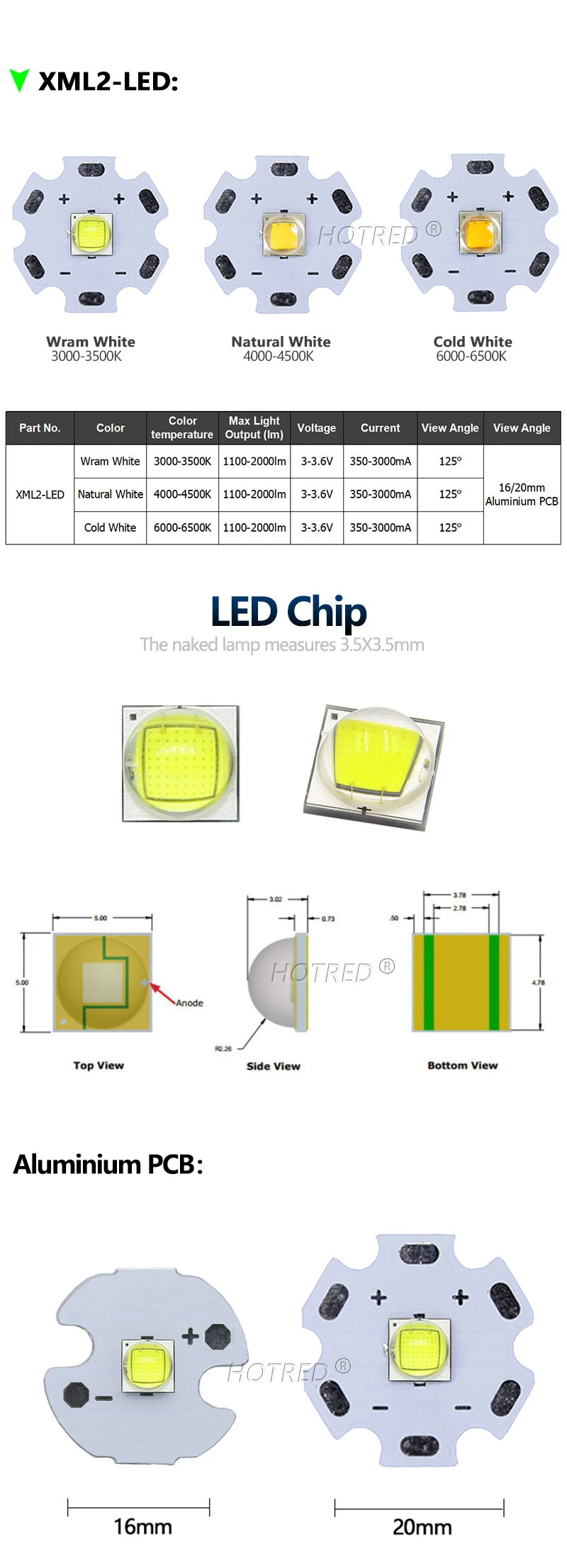 High Power LED 5w10W 5050 XLM T6 XMLL2 5050-L2 Chip diodes 3V 3.7V Flashlights Parts DIY For Bicycle Car accessories Headlamp