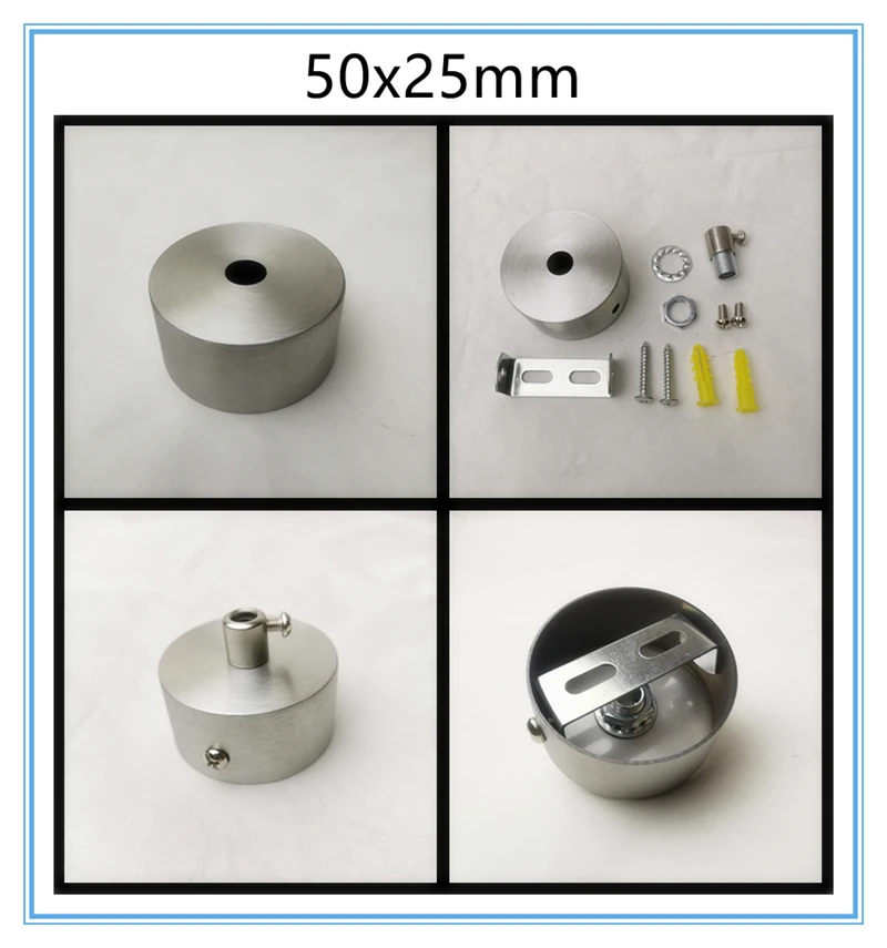 Stainless Steel Ceiling Plate High Quality Pendant Lamp Disc Fixed Base Silver Round Straight-side Panel Lamp Accessories Canopy
