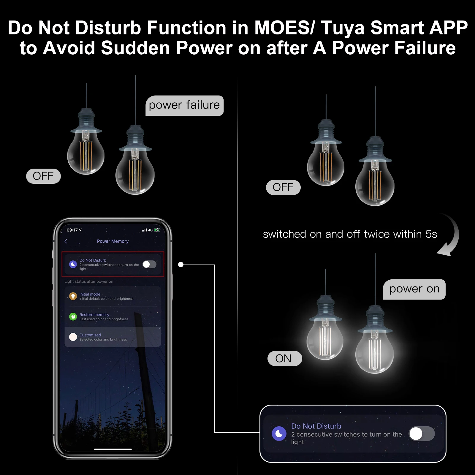 MOSE Tuya WiFi Smart Filament Bulb E27 Energy Saving Light Dimmable APP Remote Control Work Alexa Google Home for Voice Control