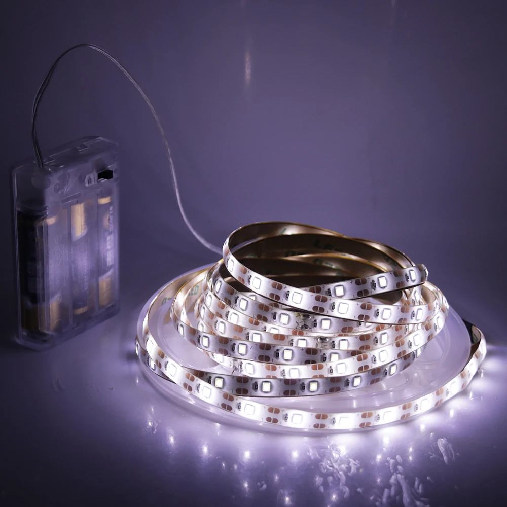 AA Battery Powered LED Strip Light SMD2835 60Leds/m Flexible Ribbon Tape Diode IP65 Waterproof Luces Led Room Backlight 0.5m-5m