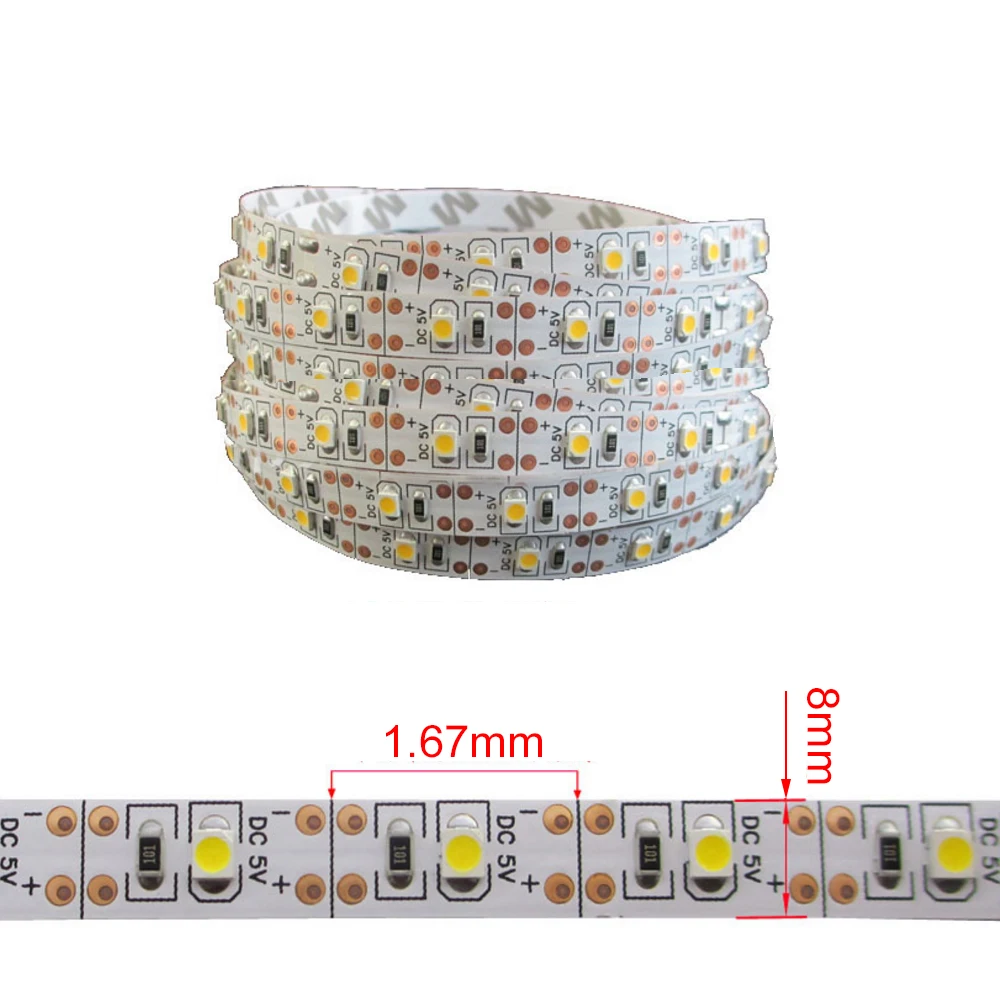 AA Battery Powered LED Strip Light SMD2835 60Leds/m Flexible Ribbon Tape Diode IP65 Waterproof Luces Led Room Backlight 0.5m-5m