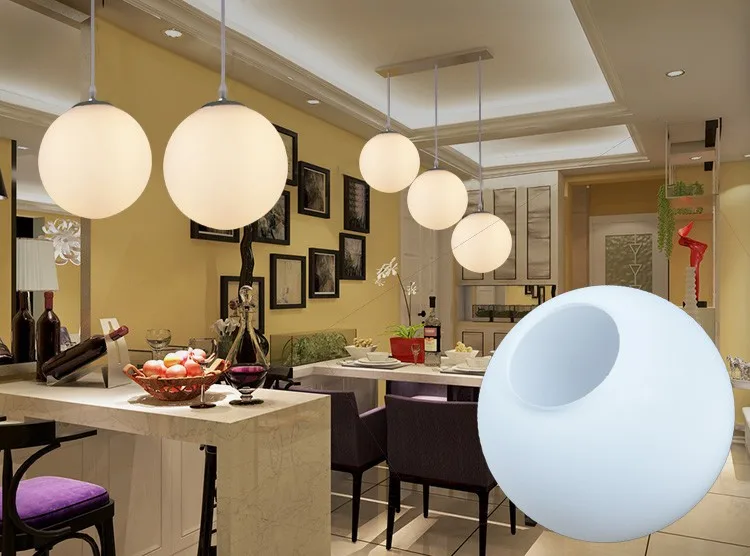 White Glass Lamp Shade, Milky Globe Lampshades Fitting Lamp, D10cm D12cm D15cm D20cm D25cm Round Light Cover, Pantalla Lampara
