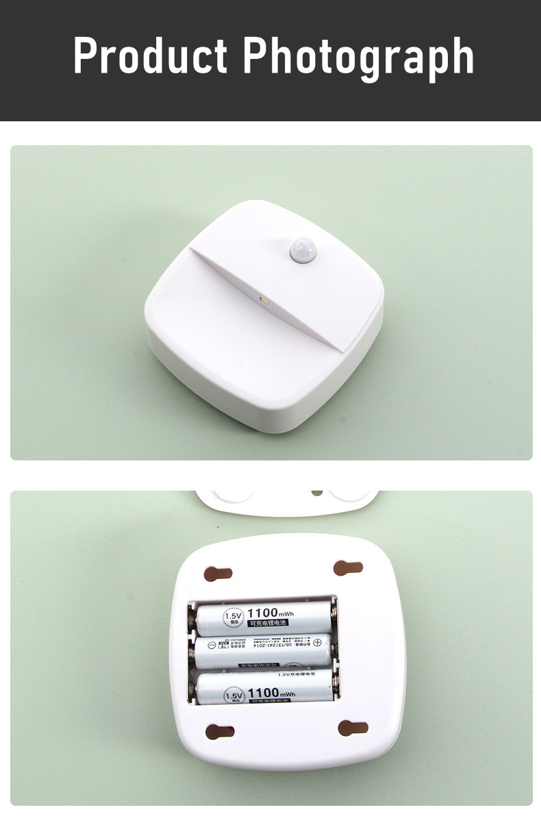 LDHLM Motion Sensor Light LED Night Lights AAA Battery Powered Bedroom Wall Staircase Closet Aisle Body Induction Lamp
