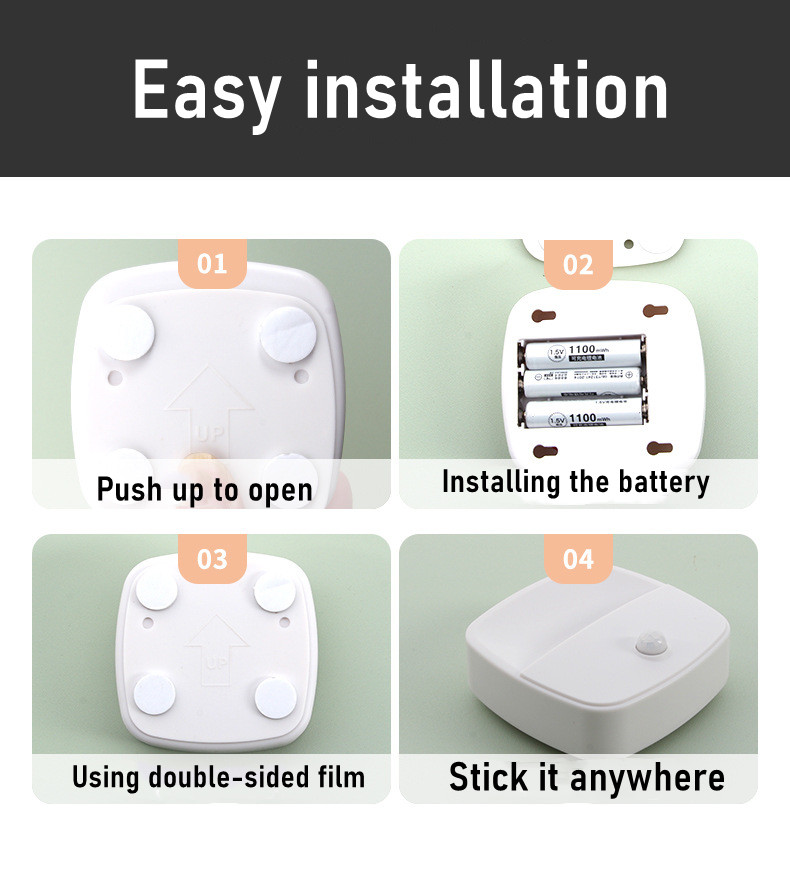 LDHLM Motion Sensor Light LED Night Lights AAA Battery Powered Bedroom Wall Staircase Closet Aisle Body Induction Lamp