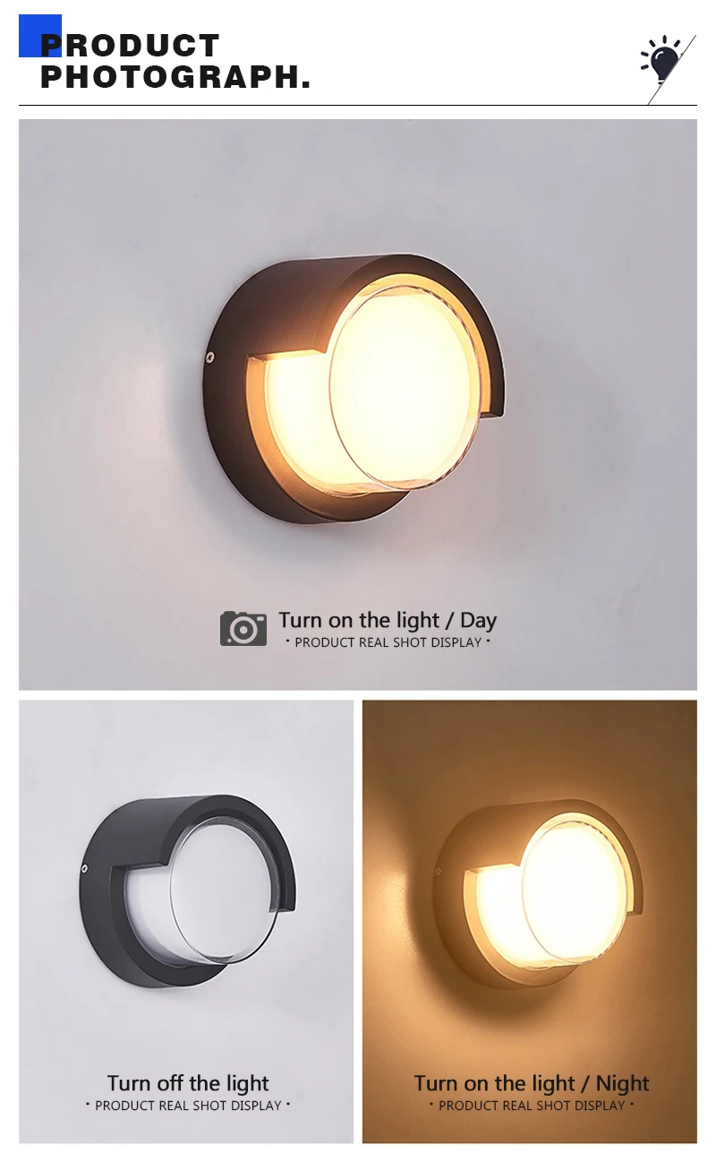 Modern LED Wall Lamp Outdoor IP65 Waterproof Wall Lights Porch and Courtyard Lights Indoor Home Balconies Garden Decor Lights