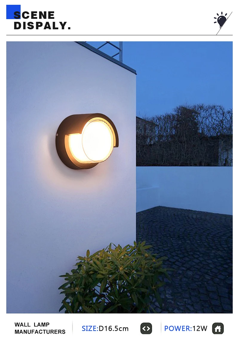 Modern LED Wall Lamp Outdoor IP65 Waterproof Wall Lights Porch and Courtyard Lights Indoor Home Balconies Garden Decor Lights