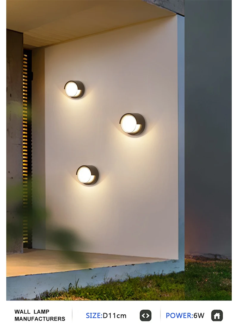 Modern LED Wall Lamp Outdoor IP65 Waterproof Wall Lights Porch and Courtyard Lights Indoor Home Balconies Garden Decor Lights