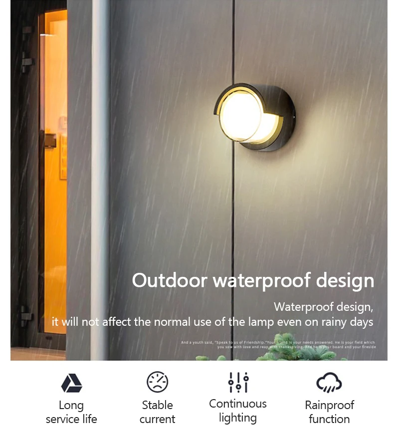 Modern LED Wall Lamp Outdoor IP65 Waterproof Wall Lights Porch and Courtyard Lights Indoor Home Balconies Garden Decor Lights