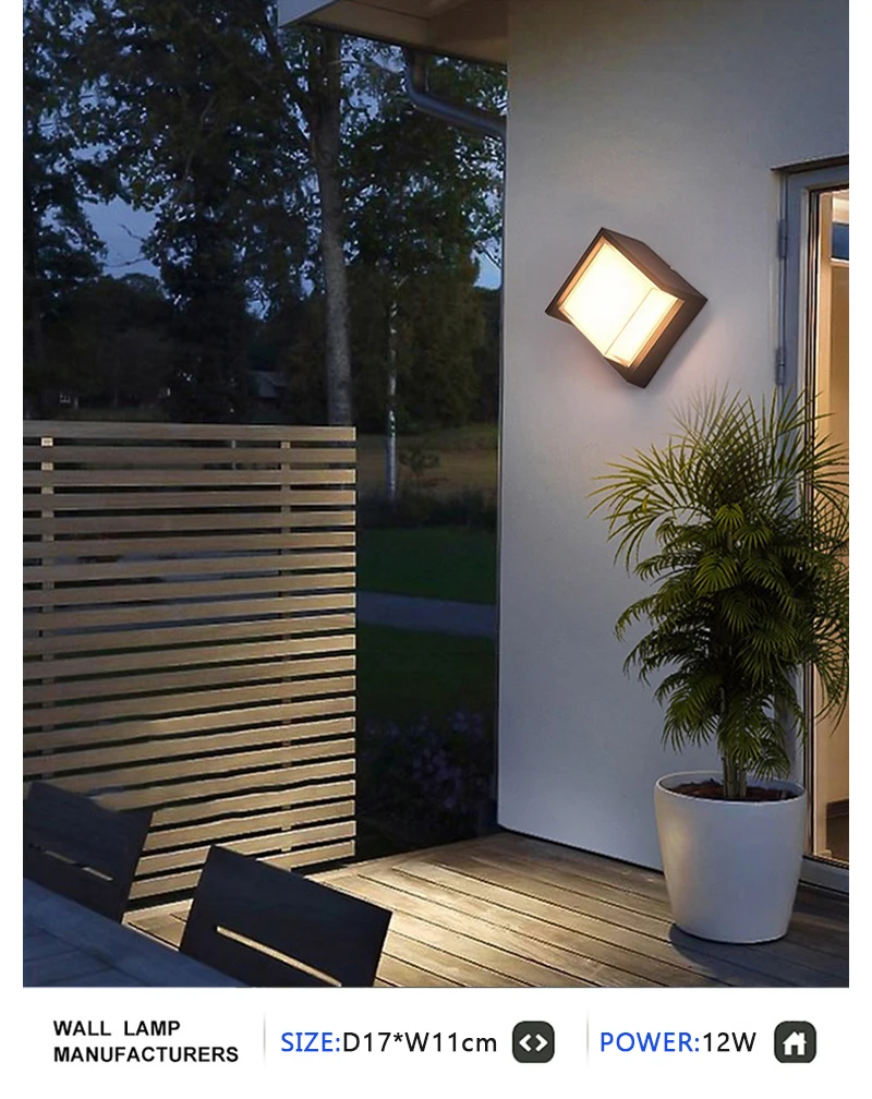 Modern LED Wall Lamp Outdoor IP65 Waterproof Wall Lights Porch and Courtyard Lights Indoor Home Balconies Garden Decor Lights