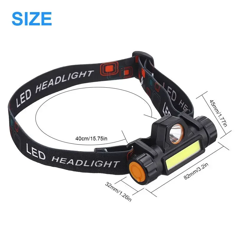 1/2Pack Rechargeable COB LED Headlamp Strong Magnetic Powerful Headlight Super Bright Waterproof Head Torch For Outdoor Fishing