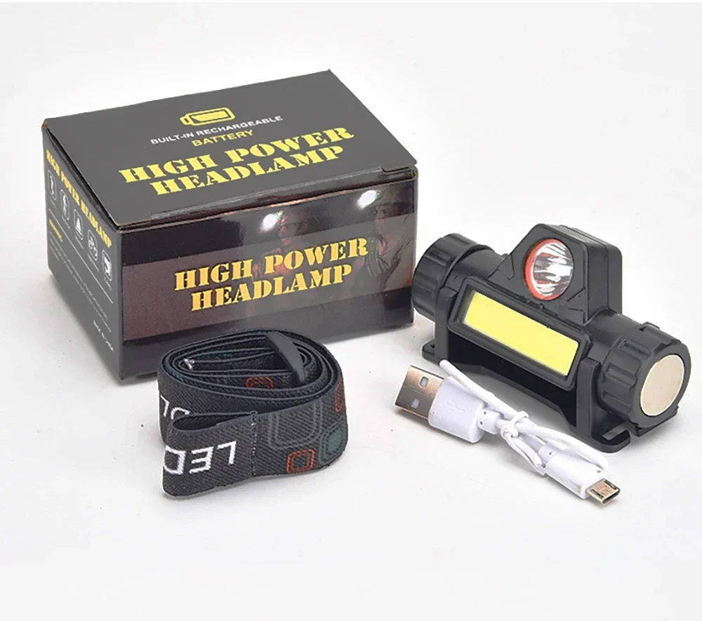 1/2Pack Rechargeable COB LED Headlamp Strong Magnetic Powerful Headlight Super Bright Waterproof Head Torch For Outdoor Fishing