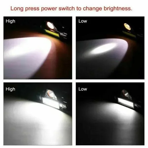 1/2Pack Rechargeable COB LED Headlamp Strong Magnetic Powerful Headlight Super Bright Waterproof Head Torch For Outdoor Fishing