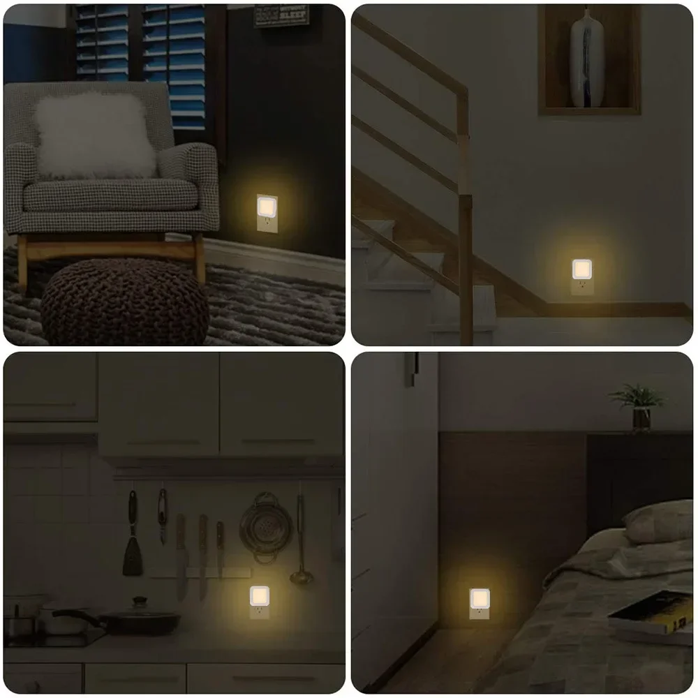 Mini LED Night Lights Plug in Light Dimmable Lamps Energy Saving Square Lamp Under Cabinet Light Kitchen Living Room Aisle WC