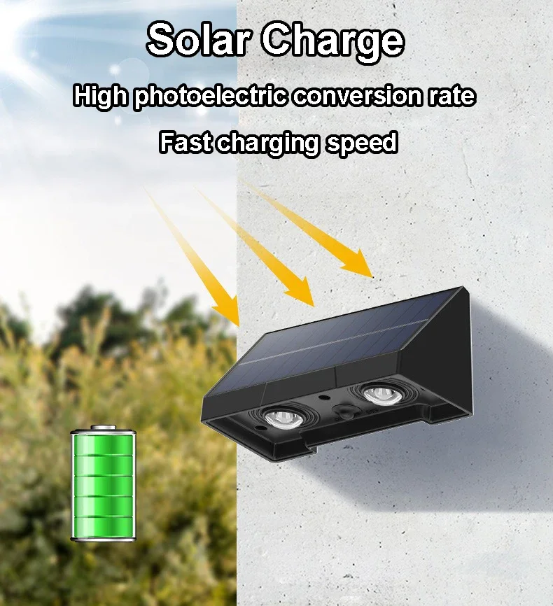 Solar Wall Light Outdoor Porch Lights Illumination Waterproof LED Lamp Bulb Automatic Lighting at Night for Garden Yard Balcony